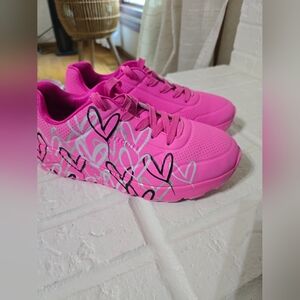 Skechers Pink Heart Kids Sneakers